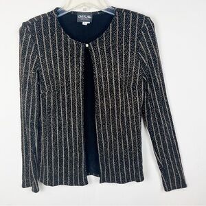 Vintage Art Deco Glam Gold Sparkly Topper Jacket Small Open Front Gatsby Evening